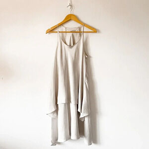 Oak  + Fort Satin Effect Tiered Double Layer Dress